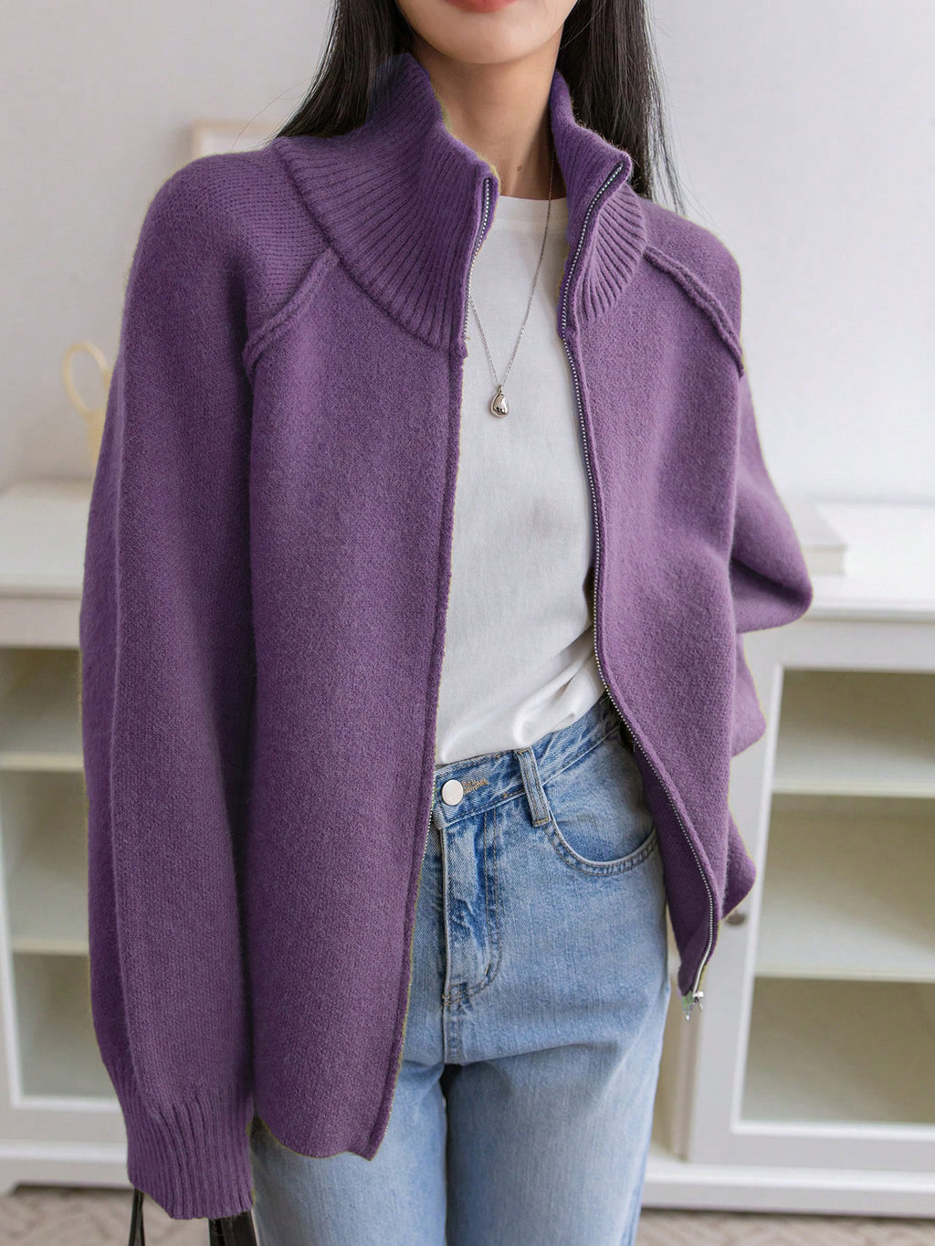 Manteau femme en maille coupe décontractée - Doux et facile à porter