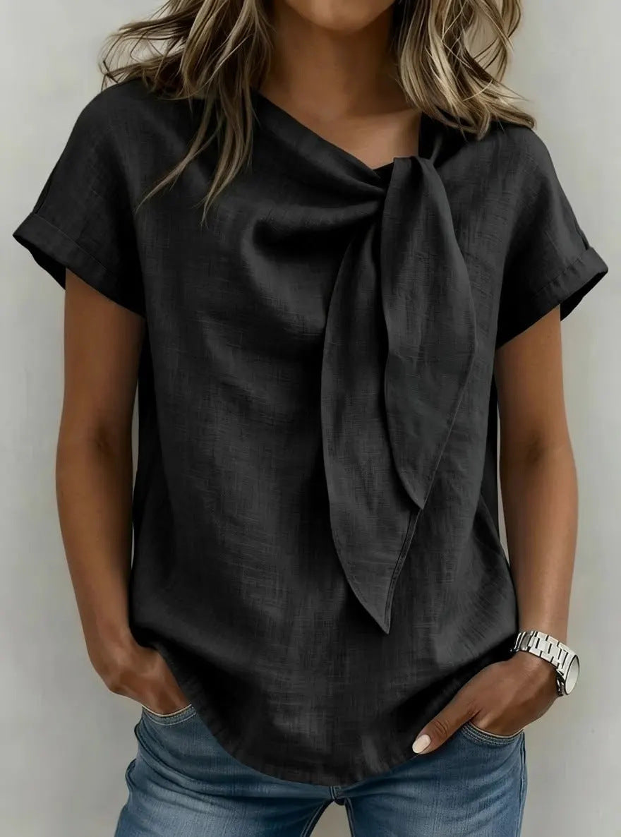 T-shirt donna maniche corte in misto cotone - Leggera e casual