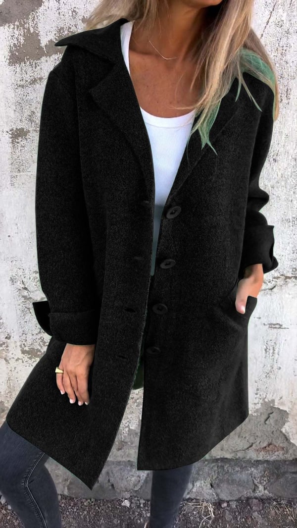 Giacca oversize in tweed da donna – Collo con revers dentellato e bottoni chic