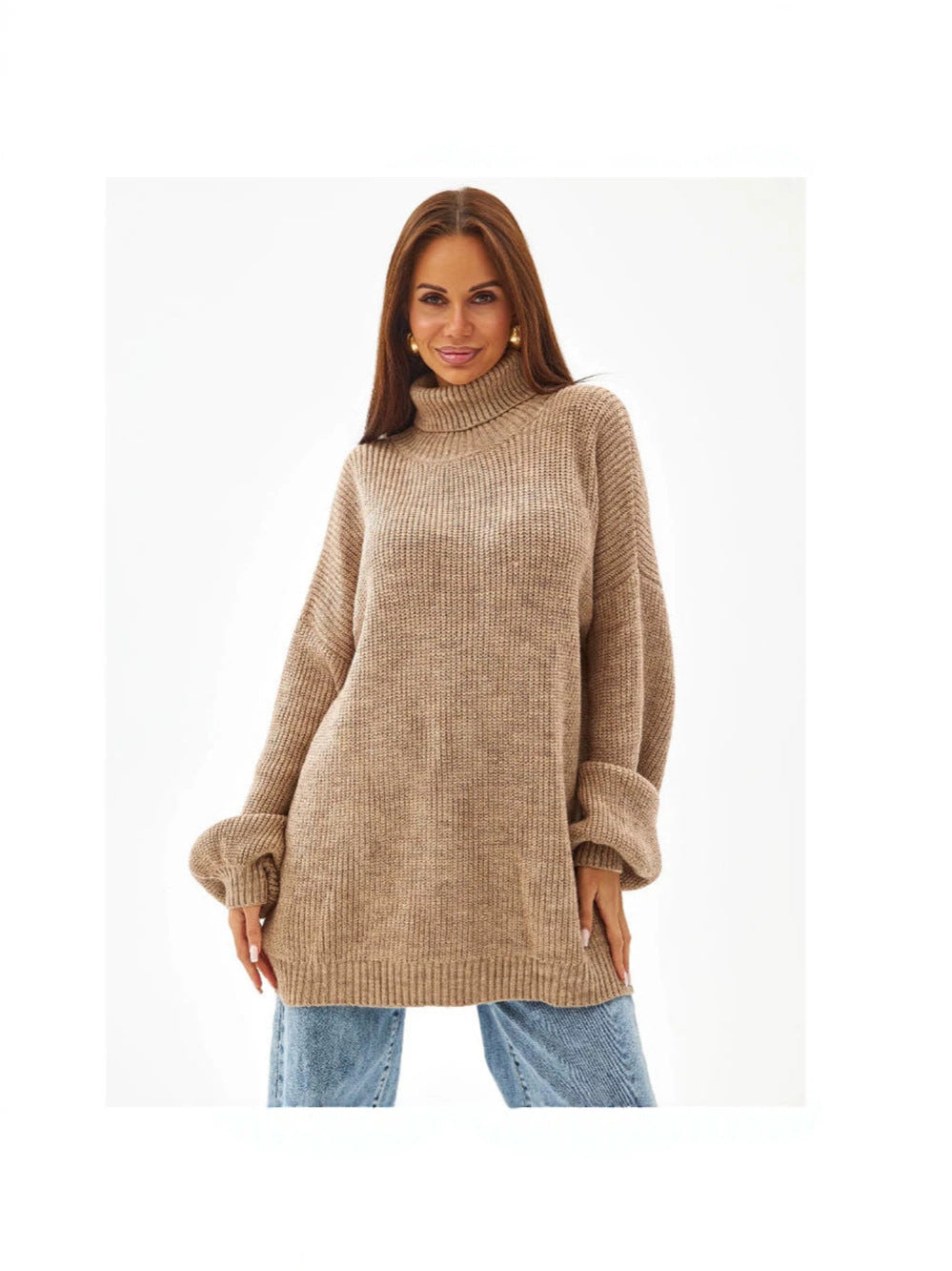 Top femme en maille à col montant - Tendance et chaud