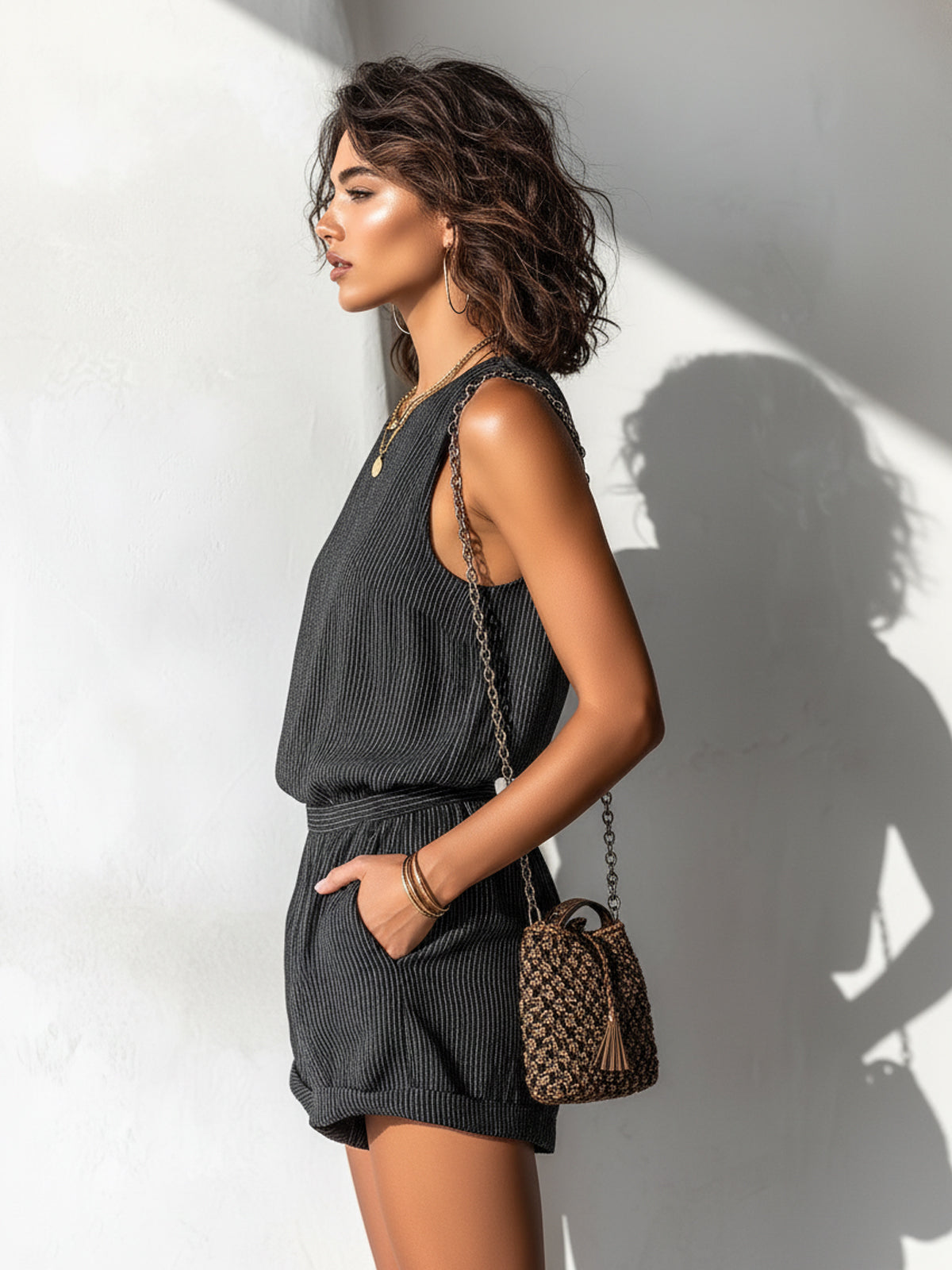 Tutina da donna in misto lino a righe - Fresca e casual