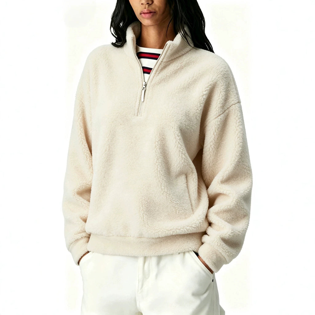Sudadera de mujer con cremallera y forro polar - Cálida y práctica
