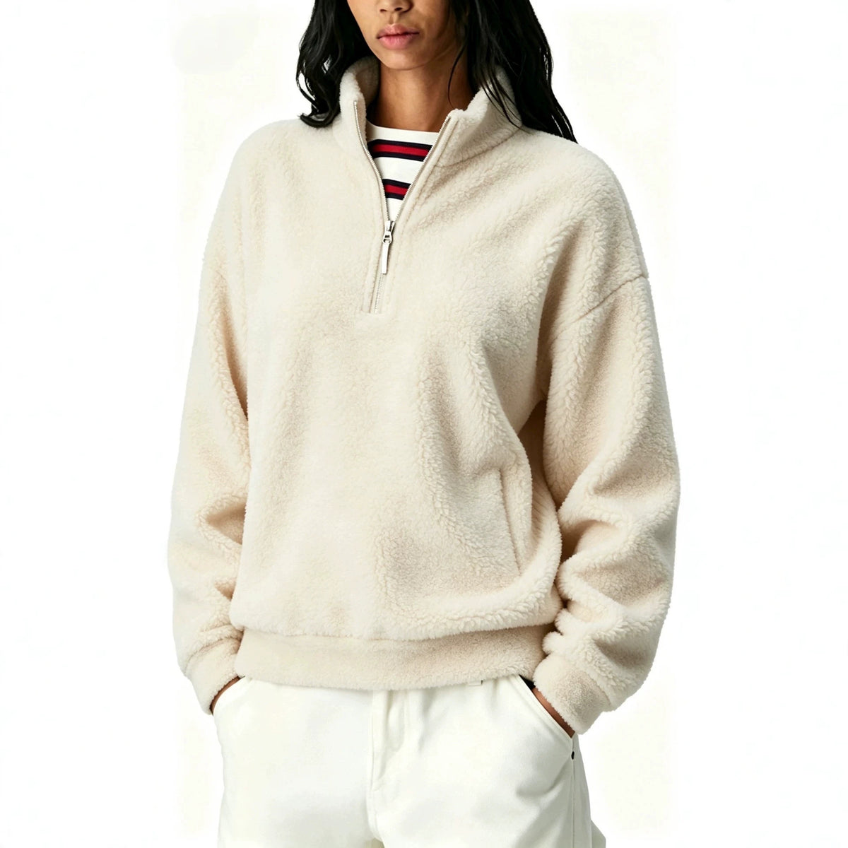Sudadera de mujer con cremallera y forro polar - Cálida y práctica