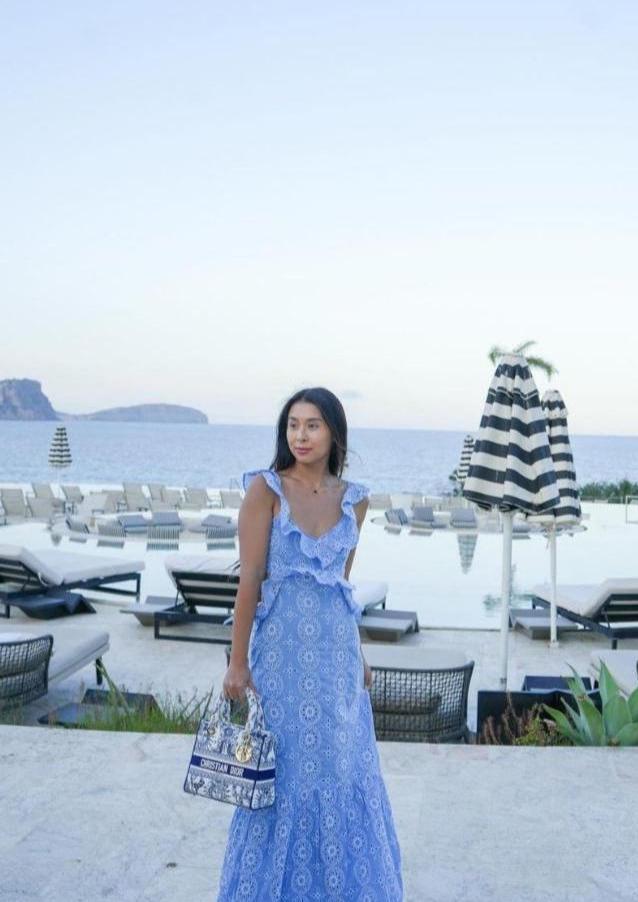 Abito maxi ricamato da donna con schiena scoperta – Elegante ed estivo