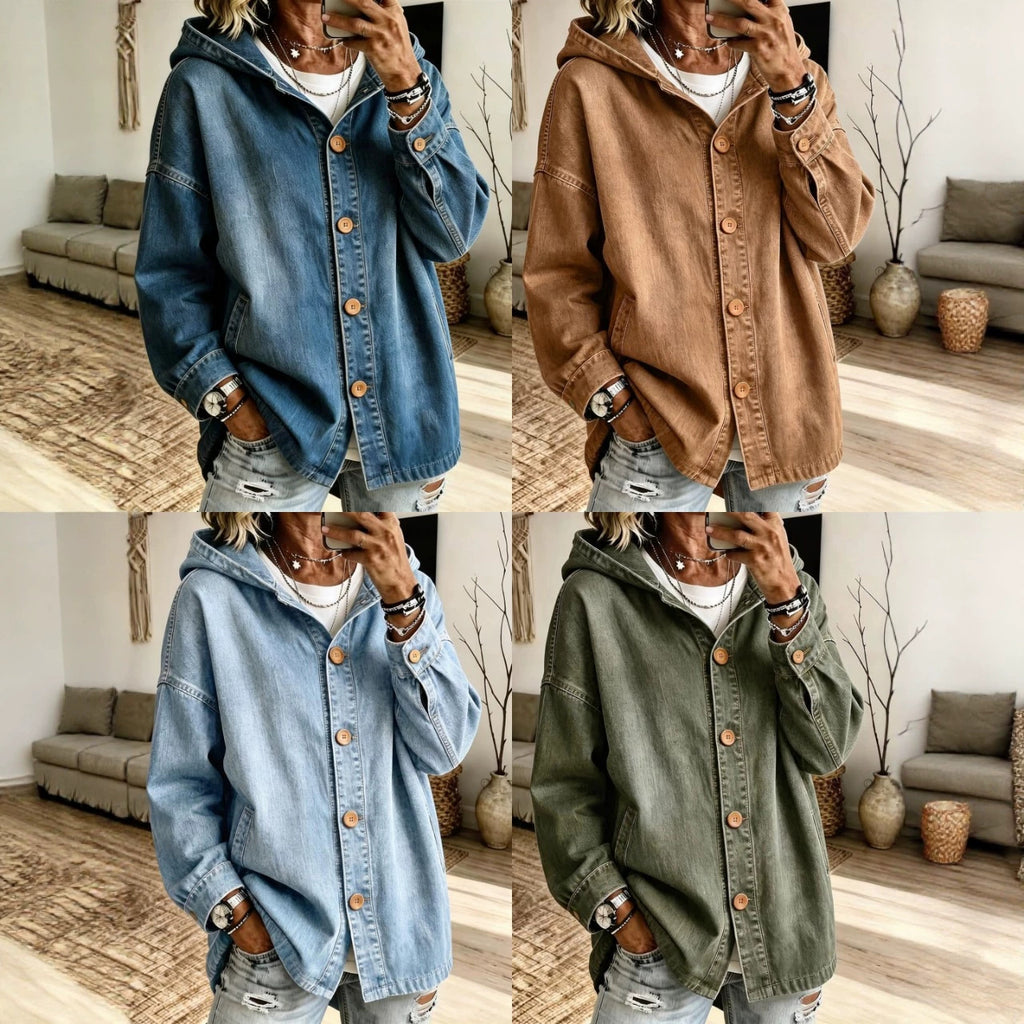 Giacca in denim donna con cappuccio - Casual e pratica