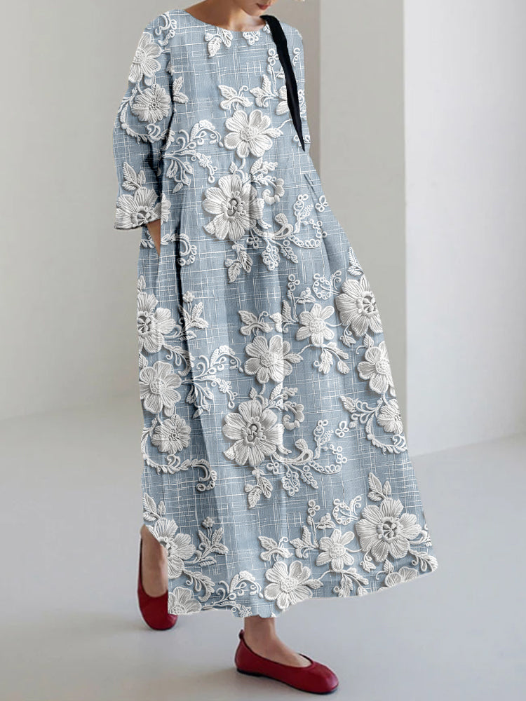 Abito maxi stampato da donna – Elegante e fluido