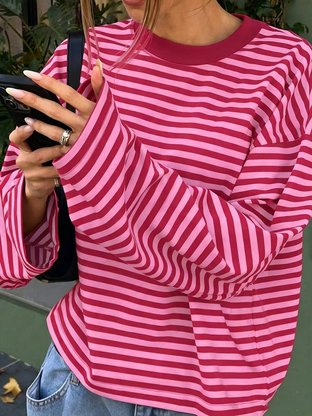 T-shirt femme à col rond color block - Doux et polyvalent