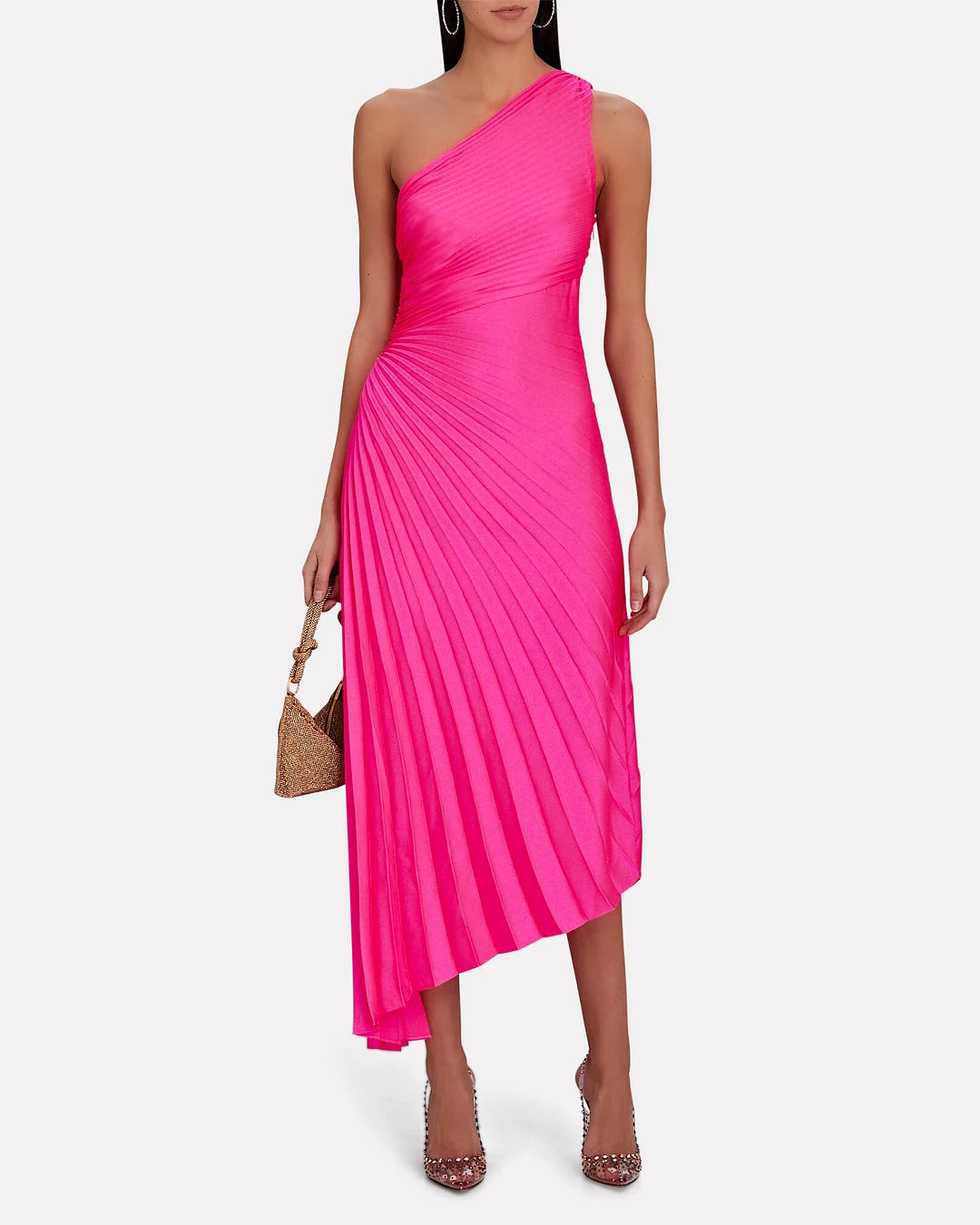 Abito maxi monospalla plissettato da donna - Elegante e fluido