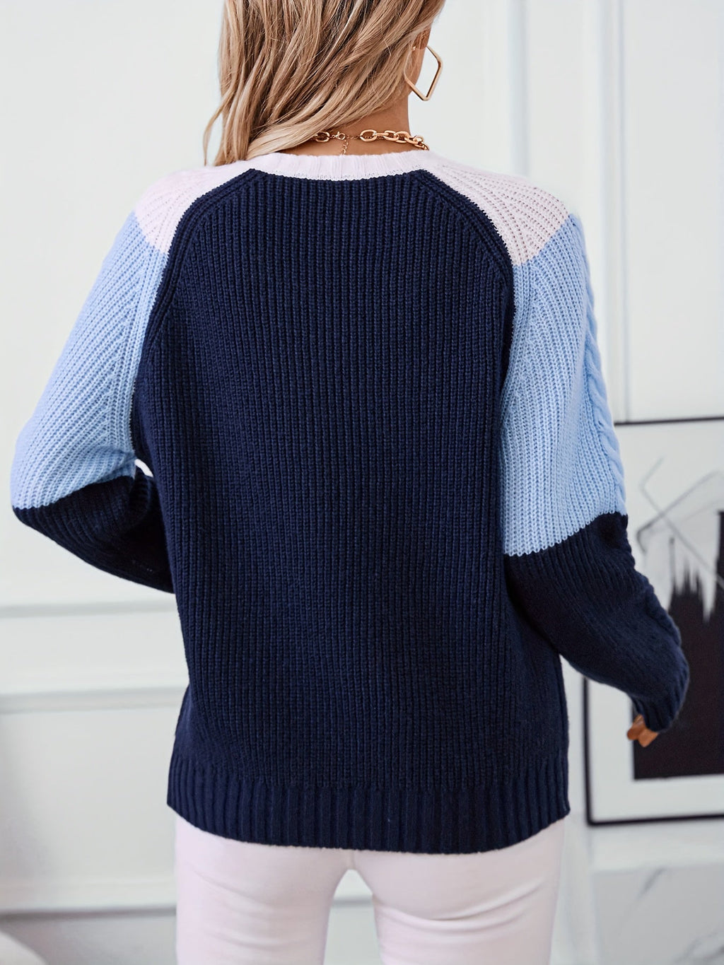 Maglione donna a trecce color block - Morbido e colorato