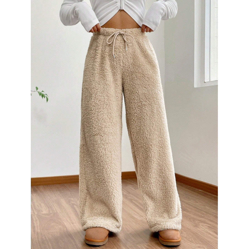 Pantalon femme en polaire uni - Doux et décontracté