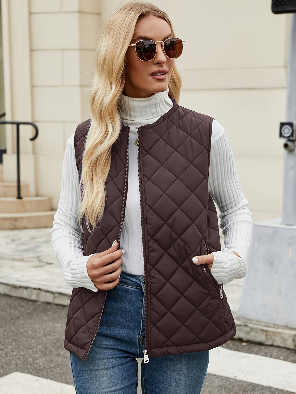 Gilet trapuntato - elegante gilet smanicato da donna