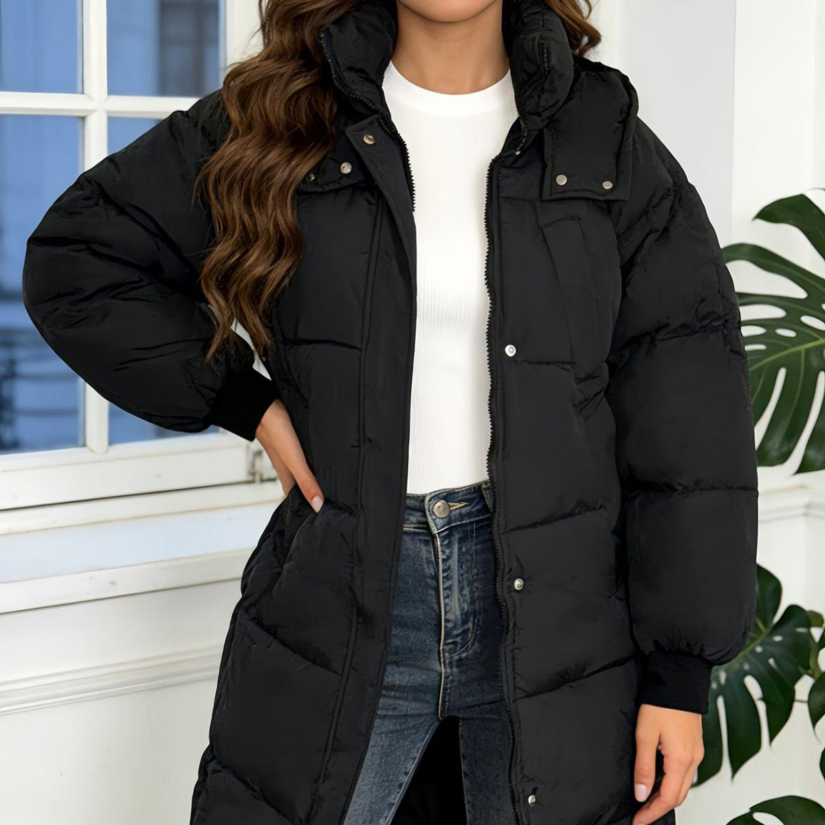 Manteau long femme en coton - Ample et chaud