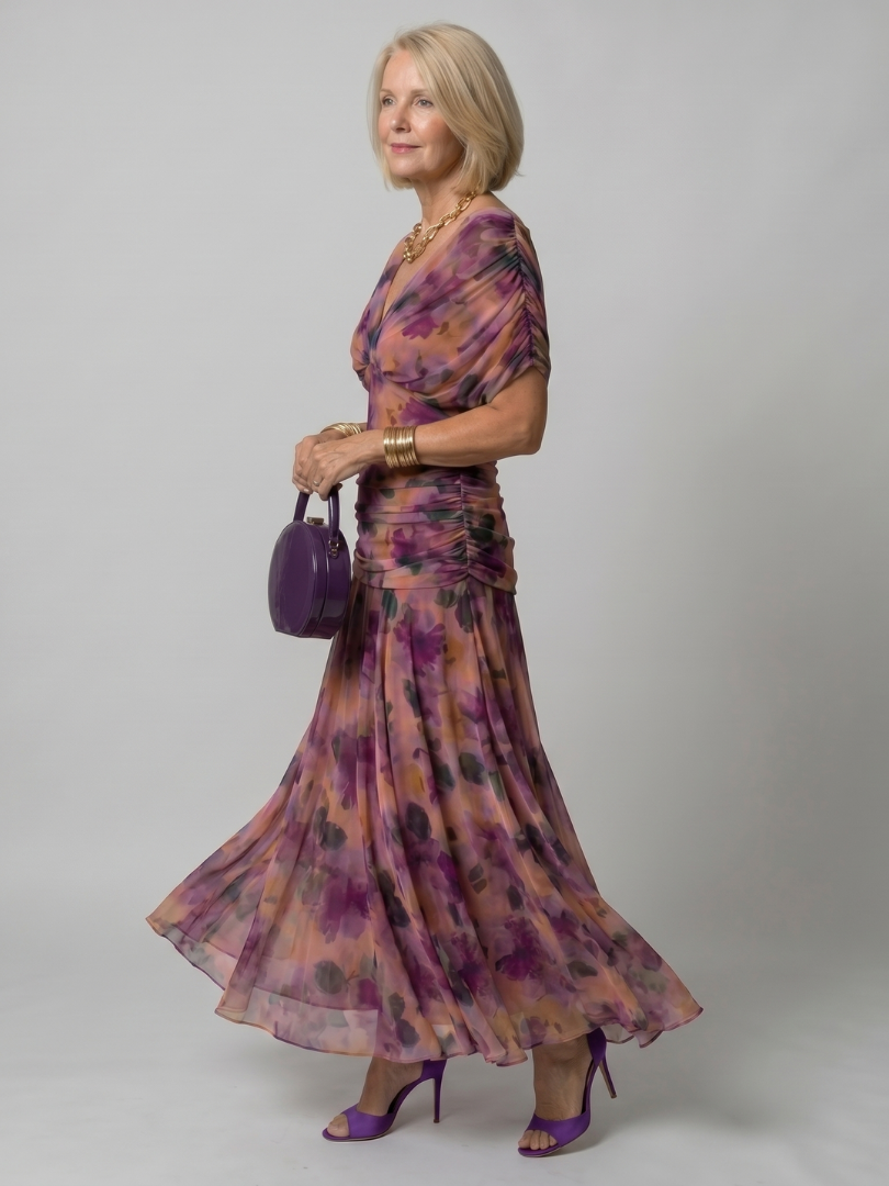 Abito midi da donna con spalle scoperte - Fluido e romantico