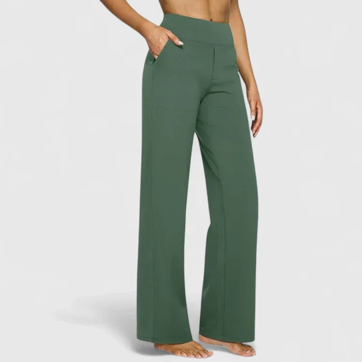 Pantaloni dritti a vita alta da donna – Vestibilità comoda e rilassata