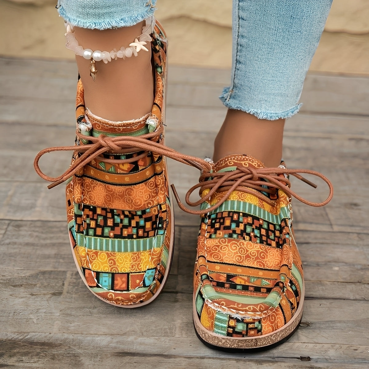 Sneakers Donna Artistiche Comfort – Stile Elegante Ammortizzato per Camminare Ogni Giorno