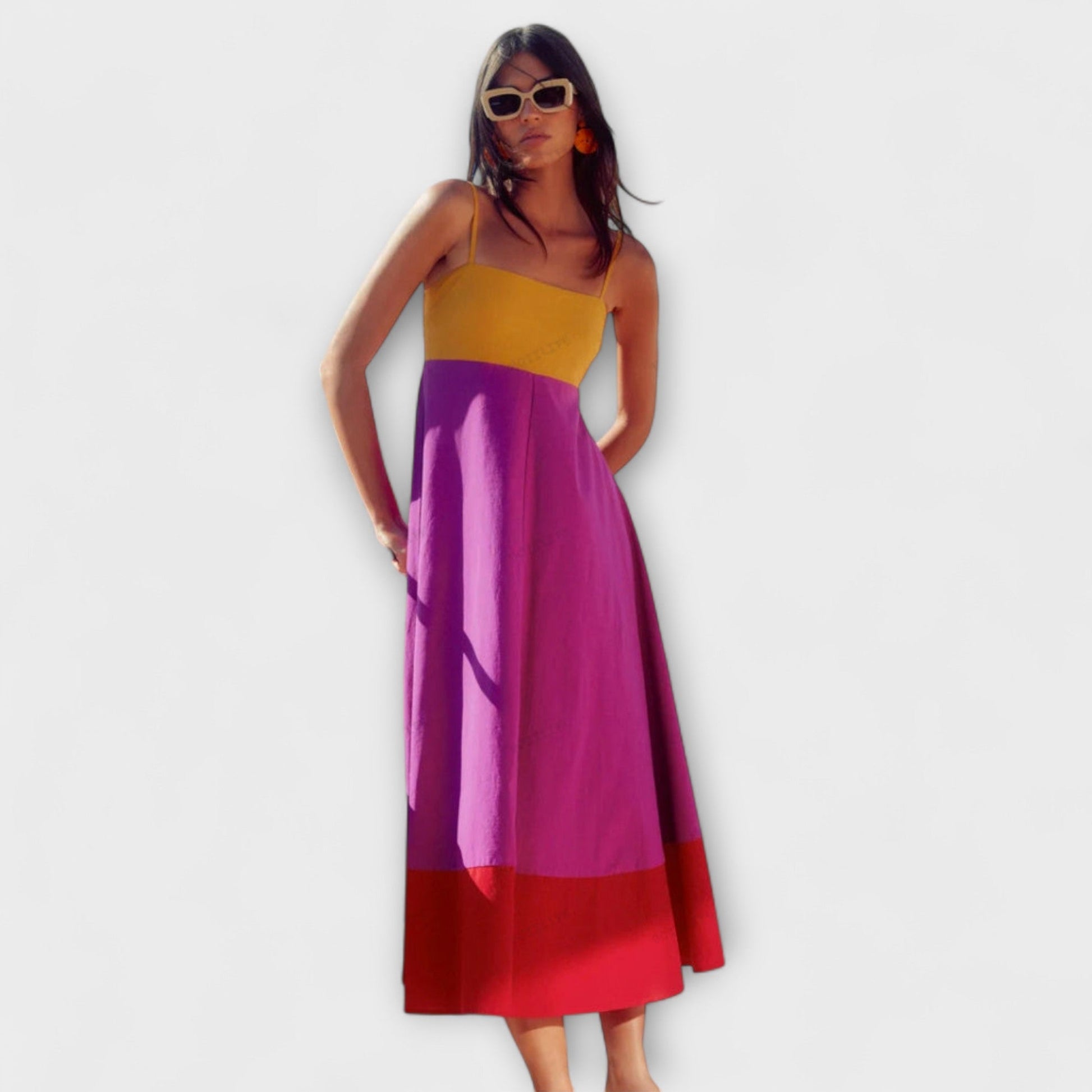 Abito da donna con spalline color block - Leggero ed estivo