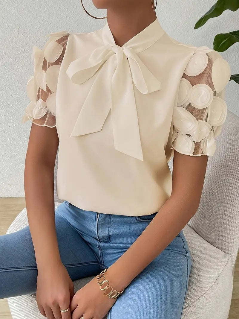 Blusa elegante da donna con fiocco – Camicetta chic e raffinata