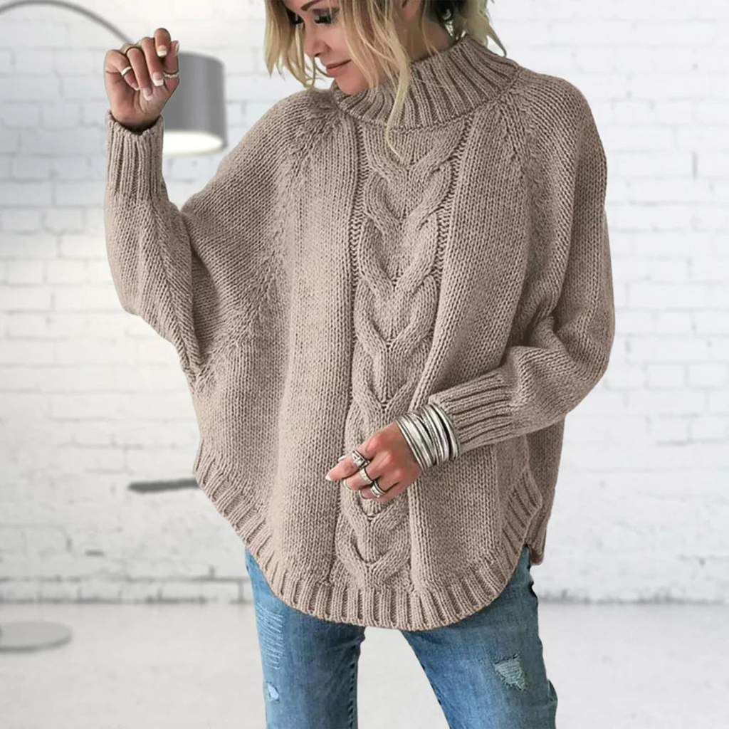 Maglione a Collo Alto a Coste Elegante da Donna - Comfort Lavorato a Maglia