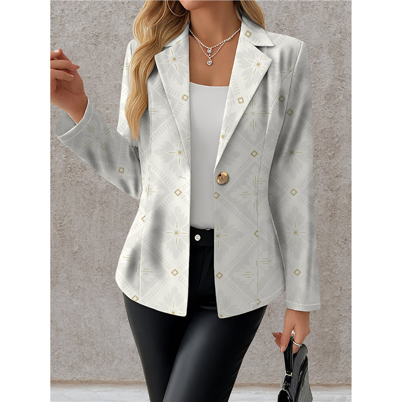 Giacca da donna blu navy a pois bianchi – Stile casual chic ed elegante
