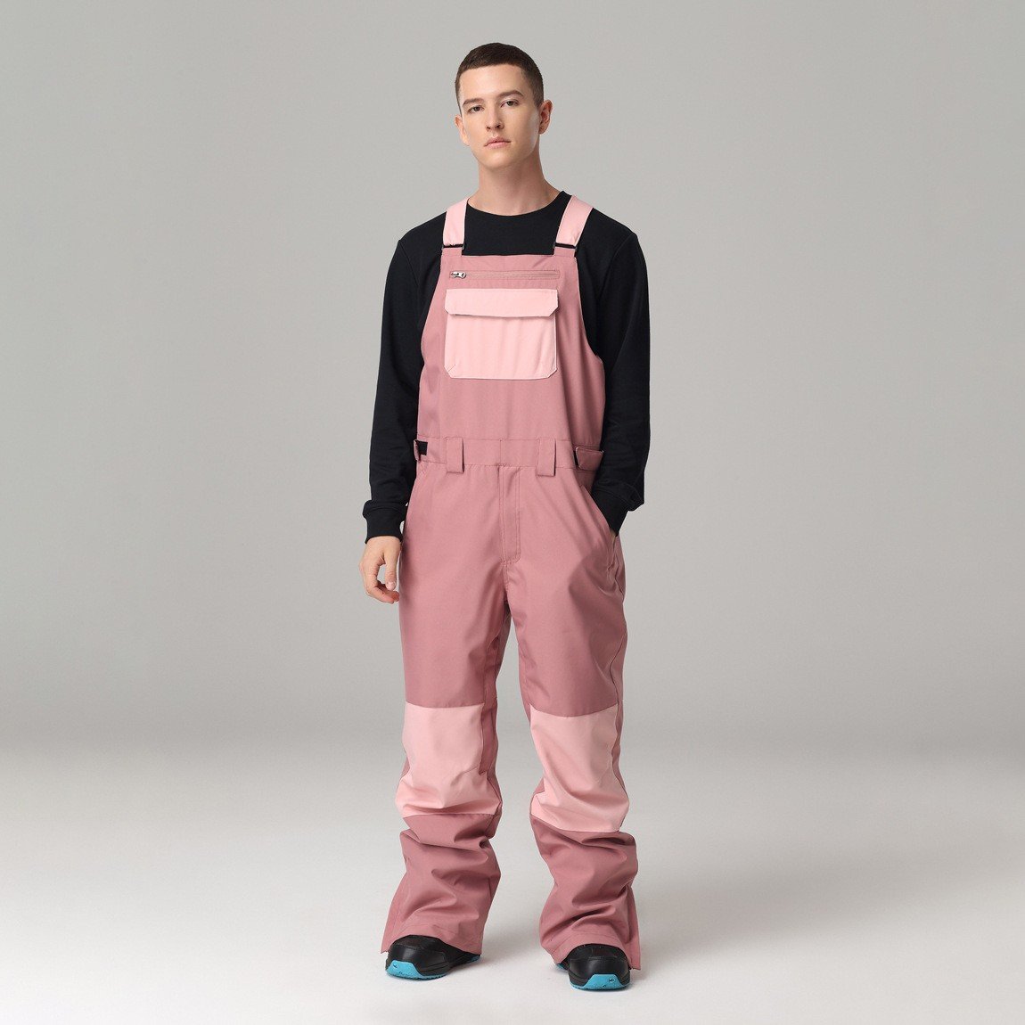 Salopette da sci unisex con bretelle regolabili – Pantaloni da neve invernali