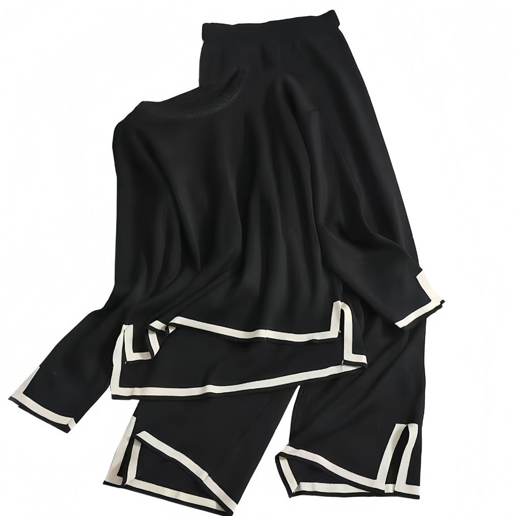 Ensemble pour femme avec top fluide et pantalon large - Élégant et léger