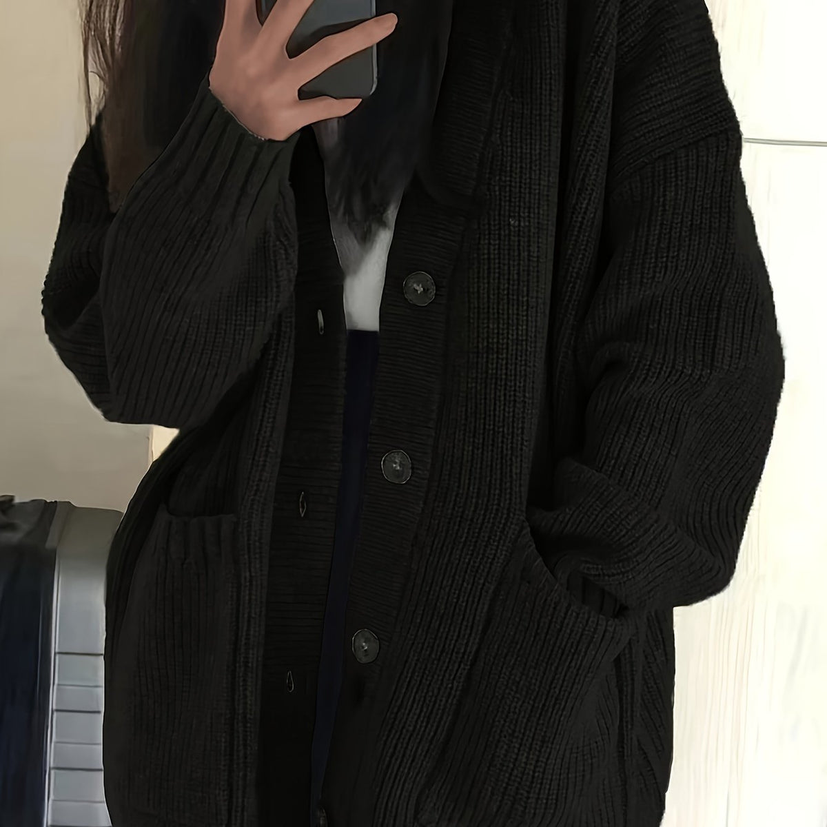 Cardigan relax donna con bottoni e tasche - Morbido e versatile