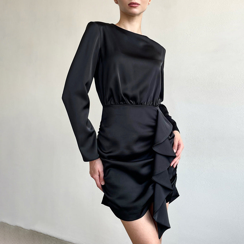 Abito Elegante Donna a Maniche Lunghe – Design Ispirato allo Stile Francese