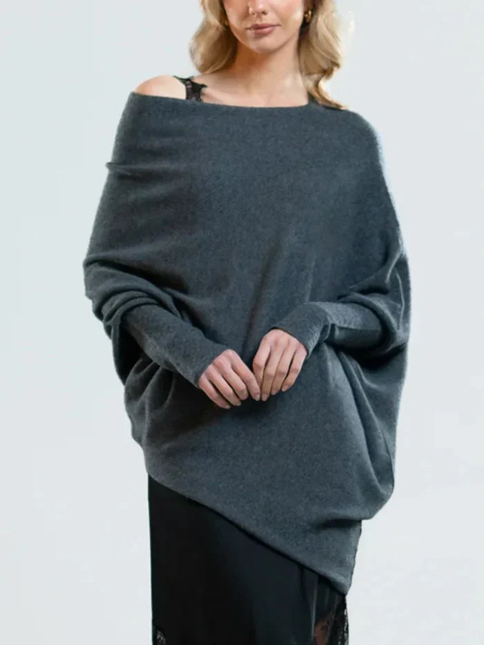 Jersey drapeado asimétrico para mujer - Fluido y elegante