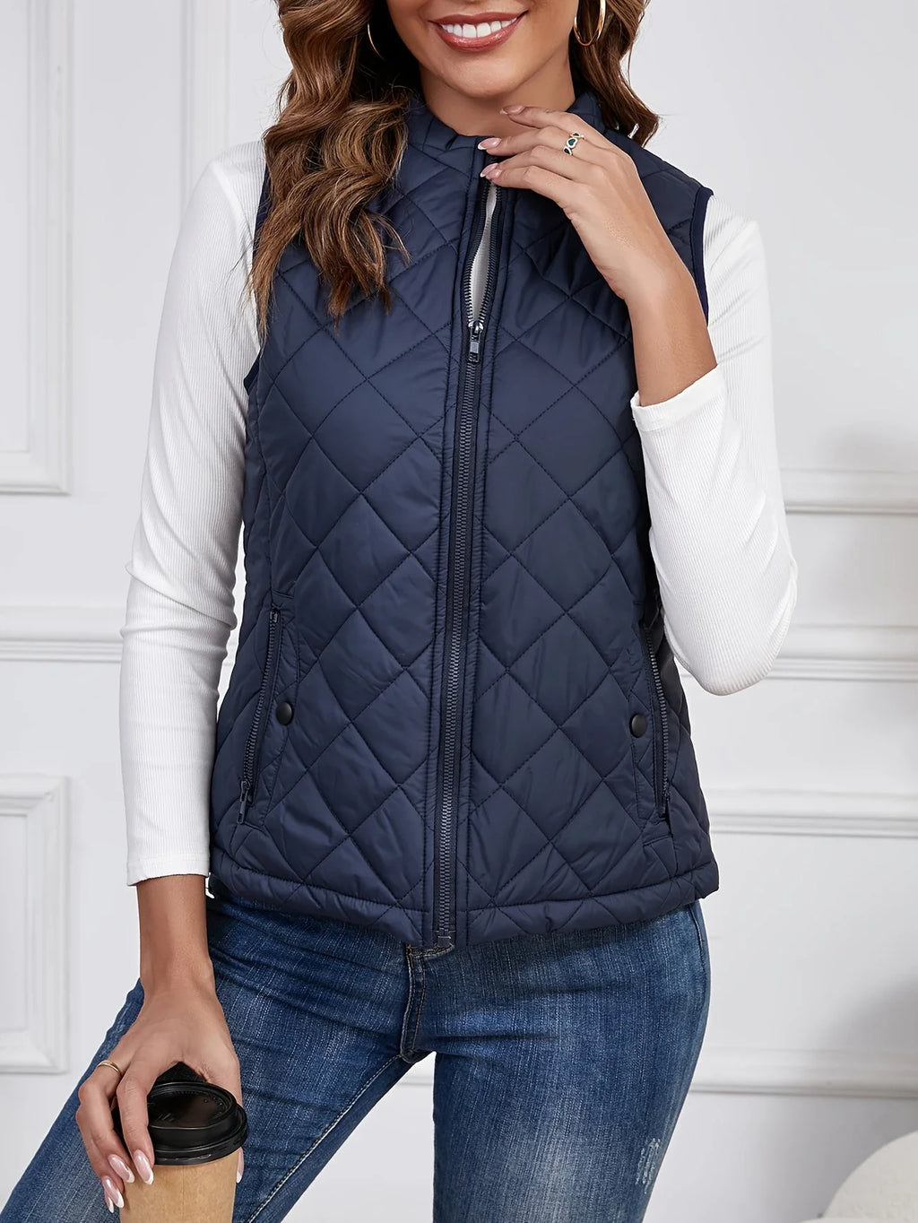 Gilet trapuntato - elegante gilet smanicato da donna