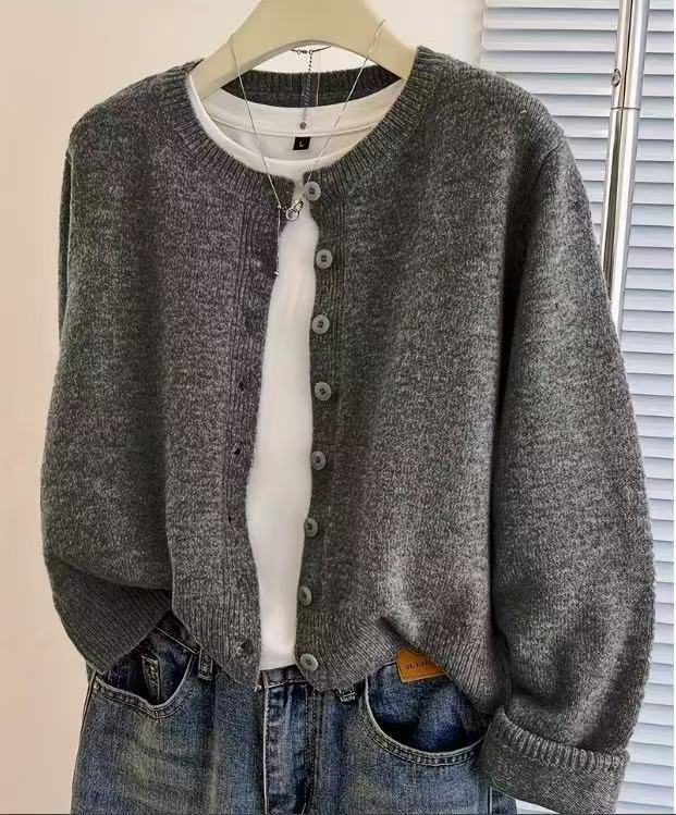 Cardigan corto donna girocollo - Morbido e facile