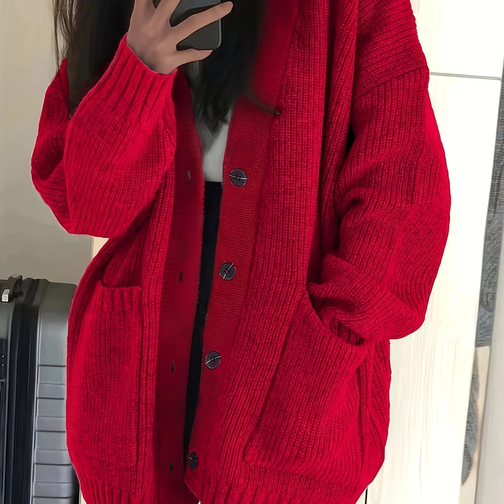 Cardigan décontracté pour femme avec boutons et poches - Doux et polyvalent