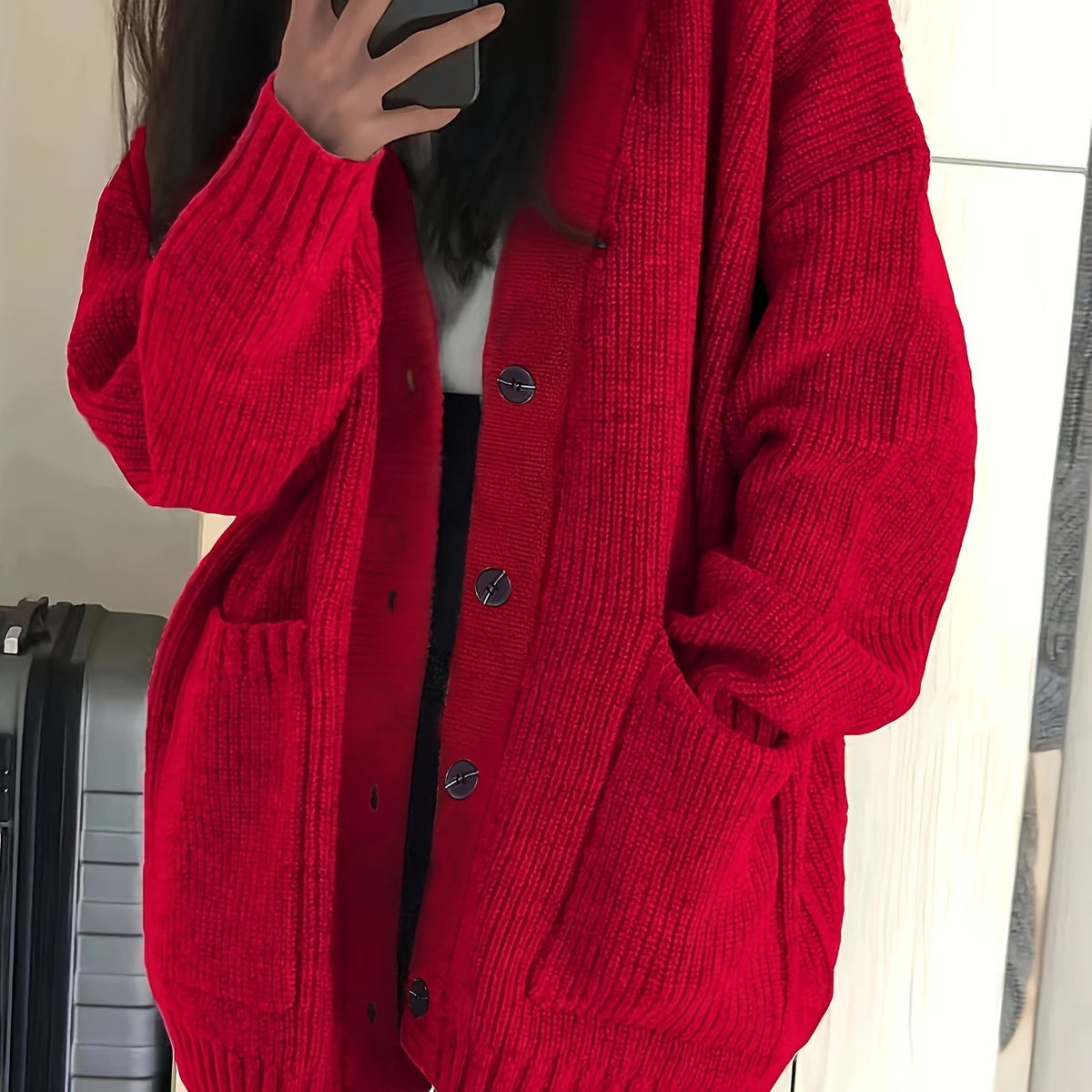 Cardigan relax donna con bottoni e tasche - Morbido e versatile