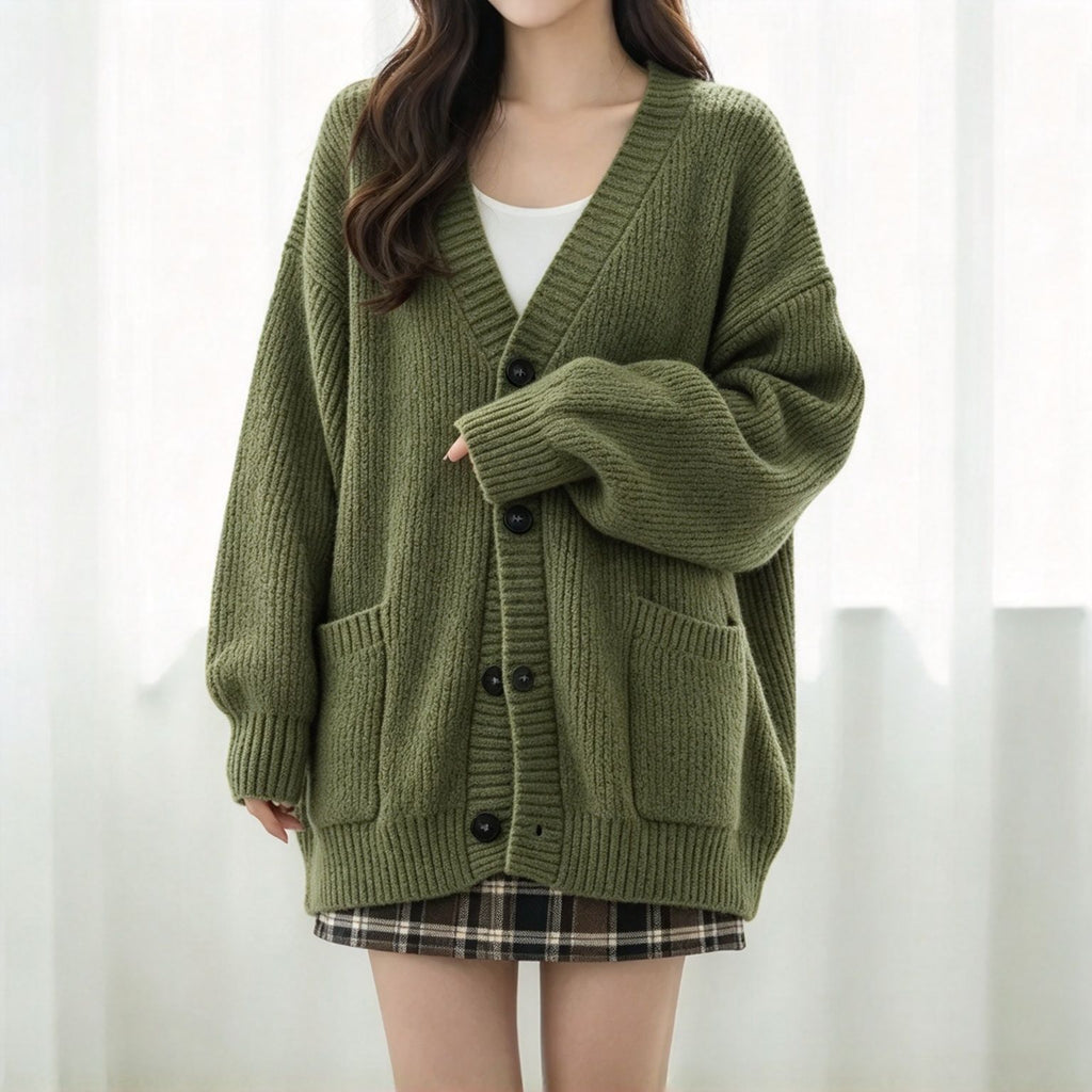 Cardigan femme en maille style coréen - Doux et tendance