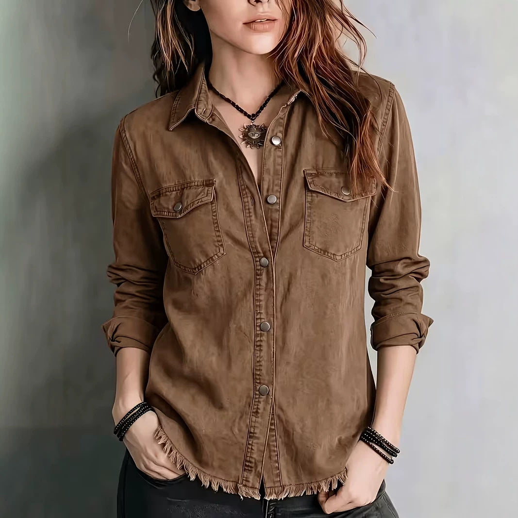 Camicia western donna con frange - Retro e originale