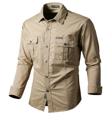 Camicia cargo a maniche lunghe premium da uomo – Abbigliamento da lavoro casual dalla vestibilità comoda