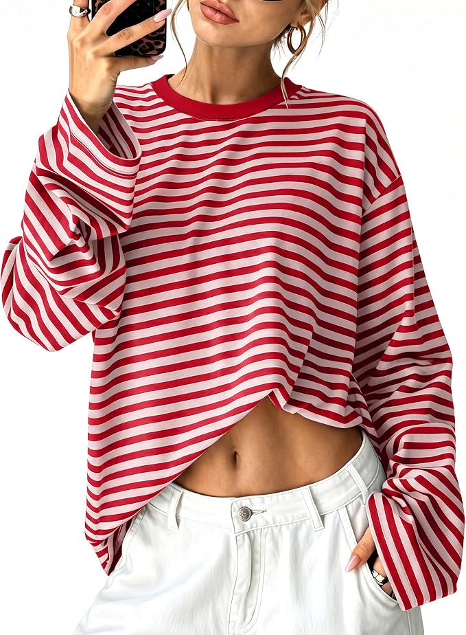 T-shirt da donna a righe color-block in stile rétro – Casual e vintage