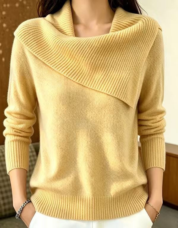 Maglione donna rilassato con collo a revers - Comodo e versatile