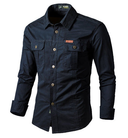 Camicia cargo a maniche lunghe premium da uomo – Abbigliamento da lavoro casual dalla vestibilità comoda