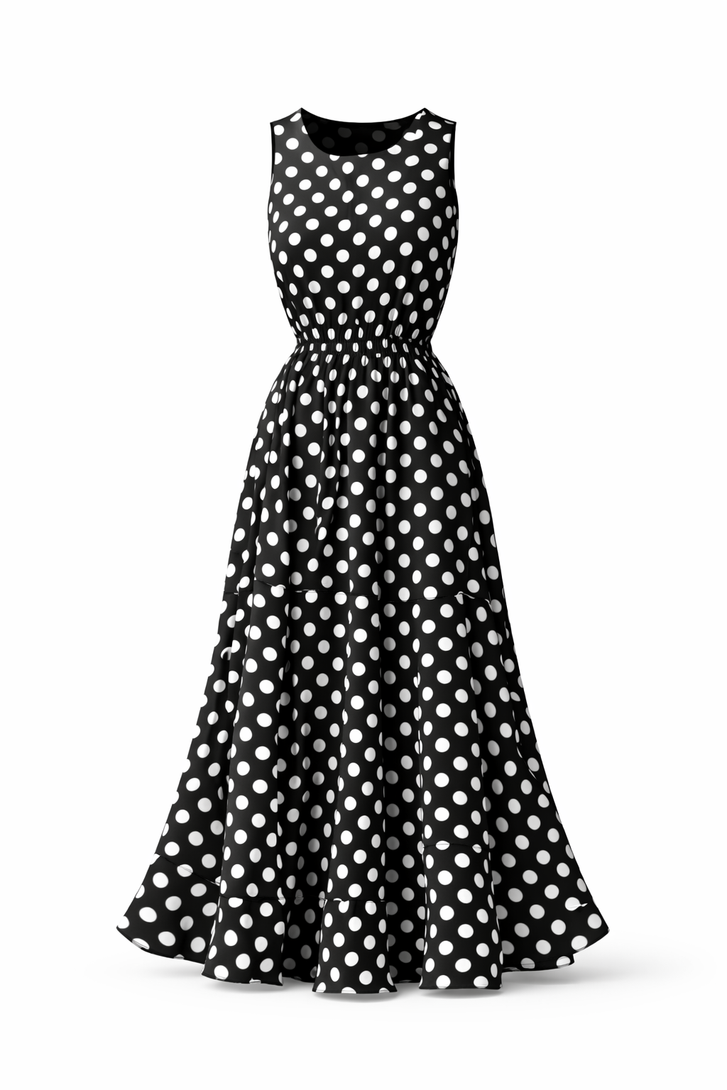 Abito da donna a pois – Taglio femminile e stile rétro chic