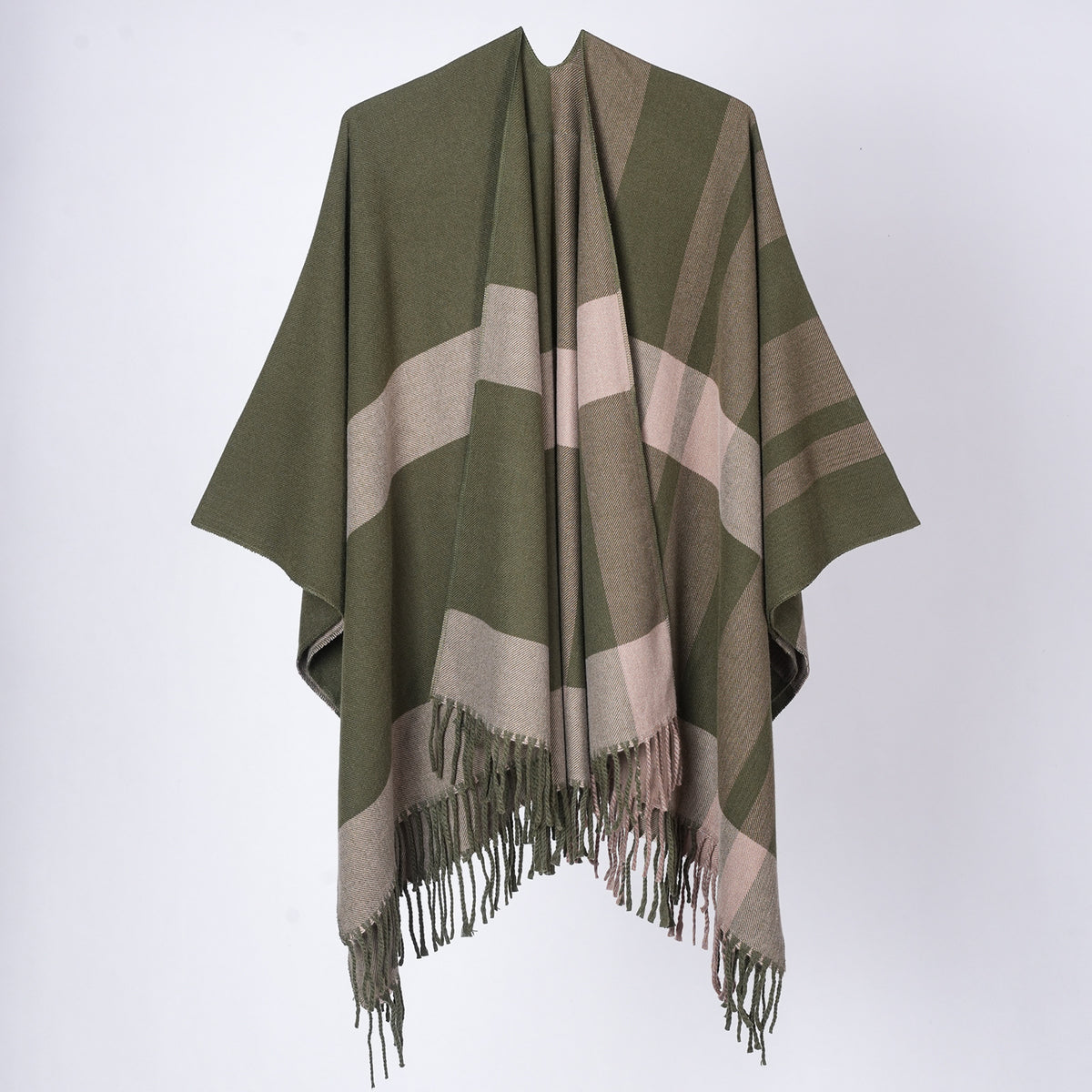 Scialle plaid donna con frange - Classico e avvolgente