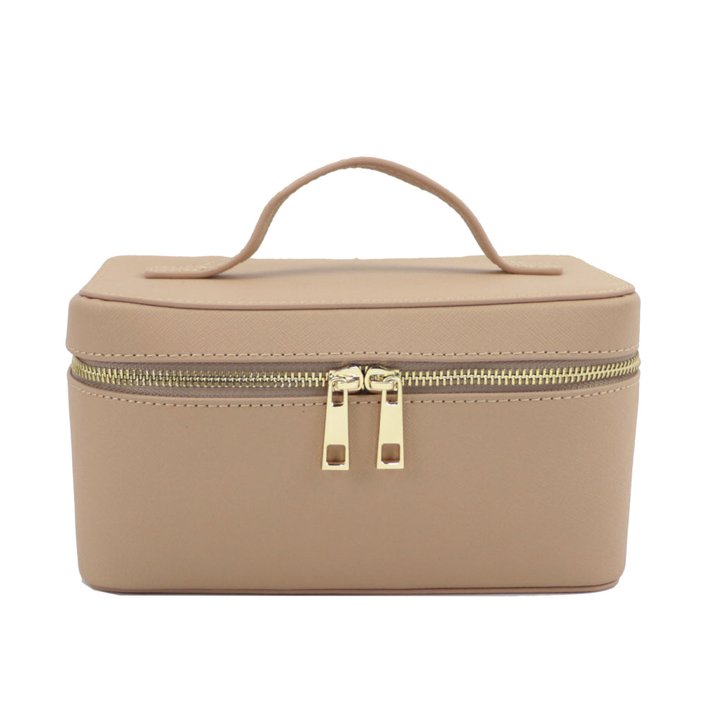 Borsa da toilette da viaggio in crosta di pelle – Borsa da toilette portatile in vera pelle