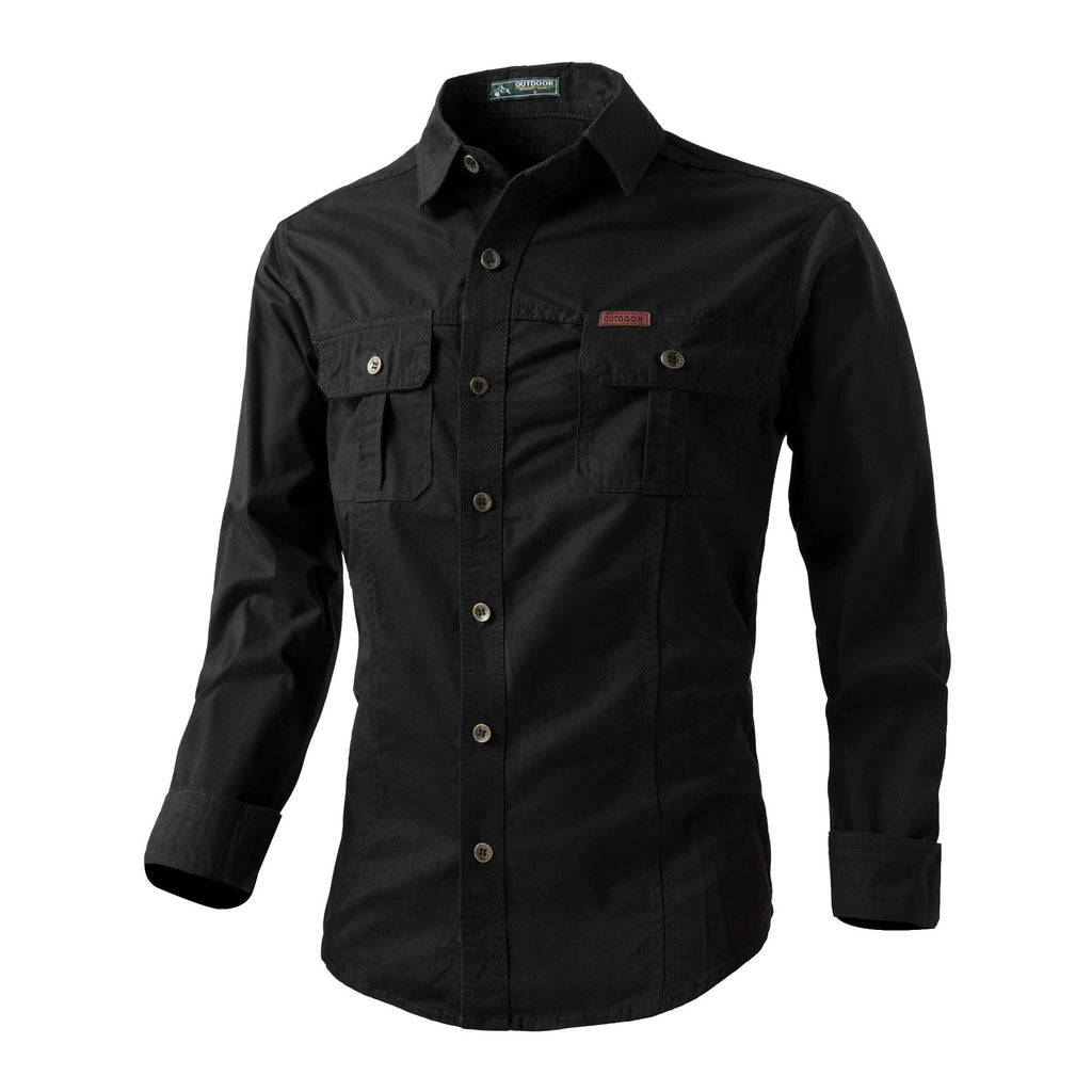 Camicia cargo a maniche lunghe premium da uomo – Abbigliamento da lavoro casual dalla vestibilità comoda