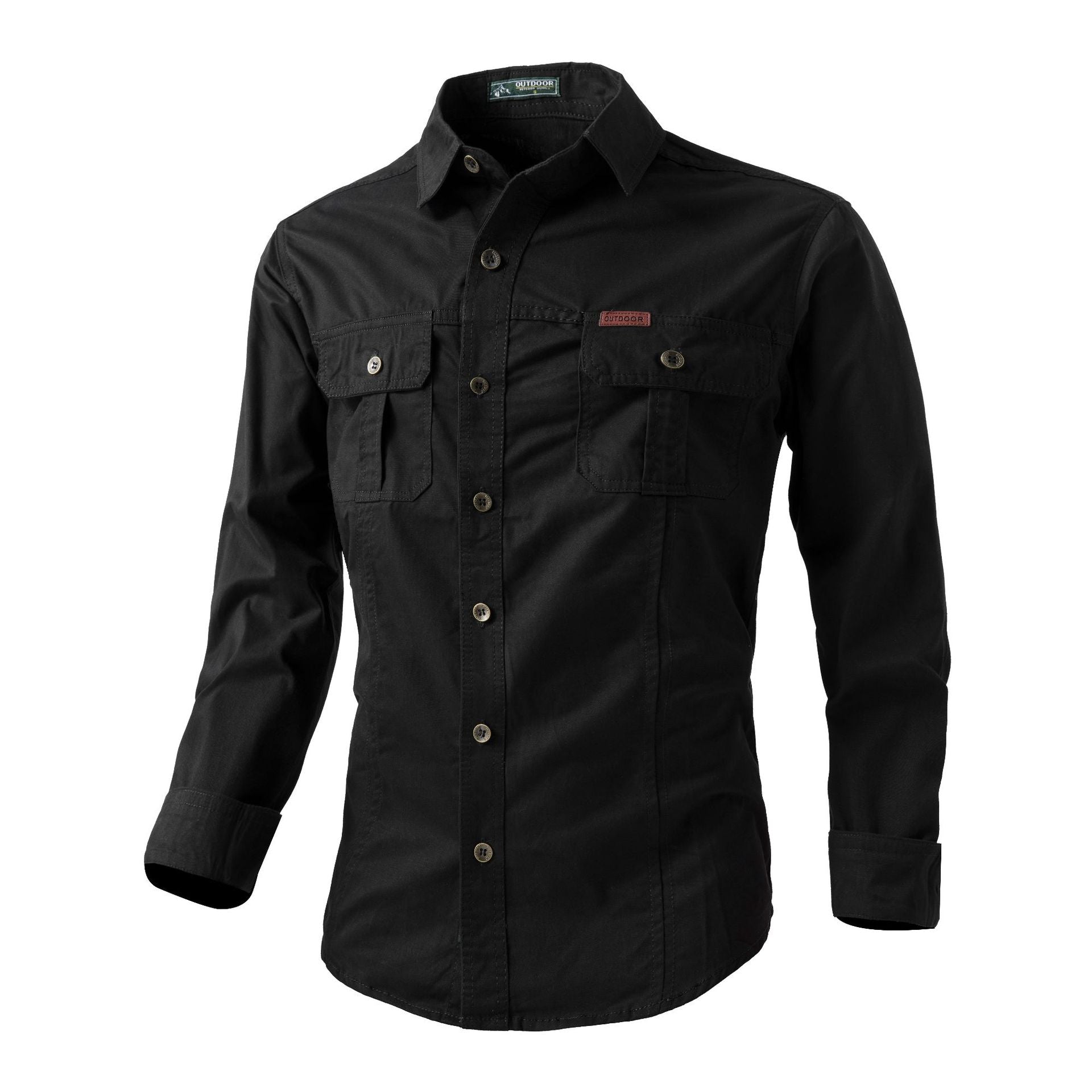 Camicia cargo a maniche lunghe premium da uomo – Abbigliamento da lavoro casual dalla vestibilità comoda