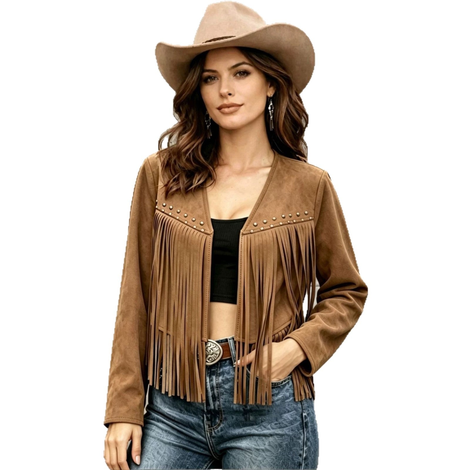 Cardigan long pour femme avec détails cloutés – Tendance et confortable