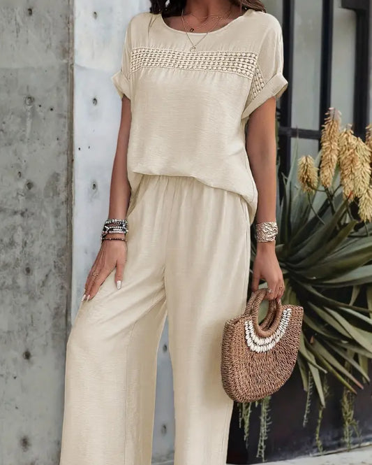 Set donna ampio con top e pantaloni coordinati