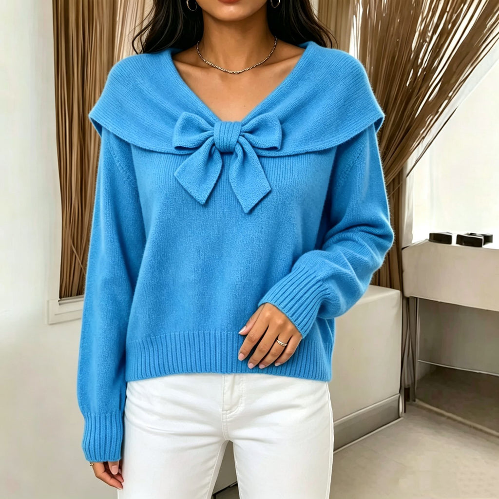 Women's bow sweater - Soft and feminine
