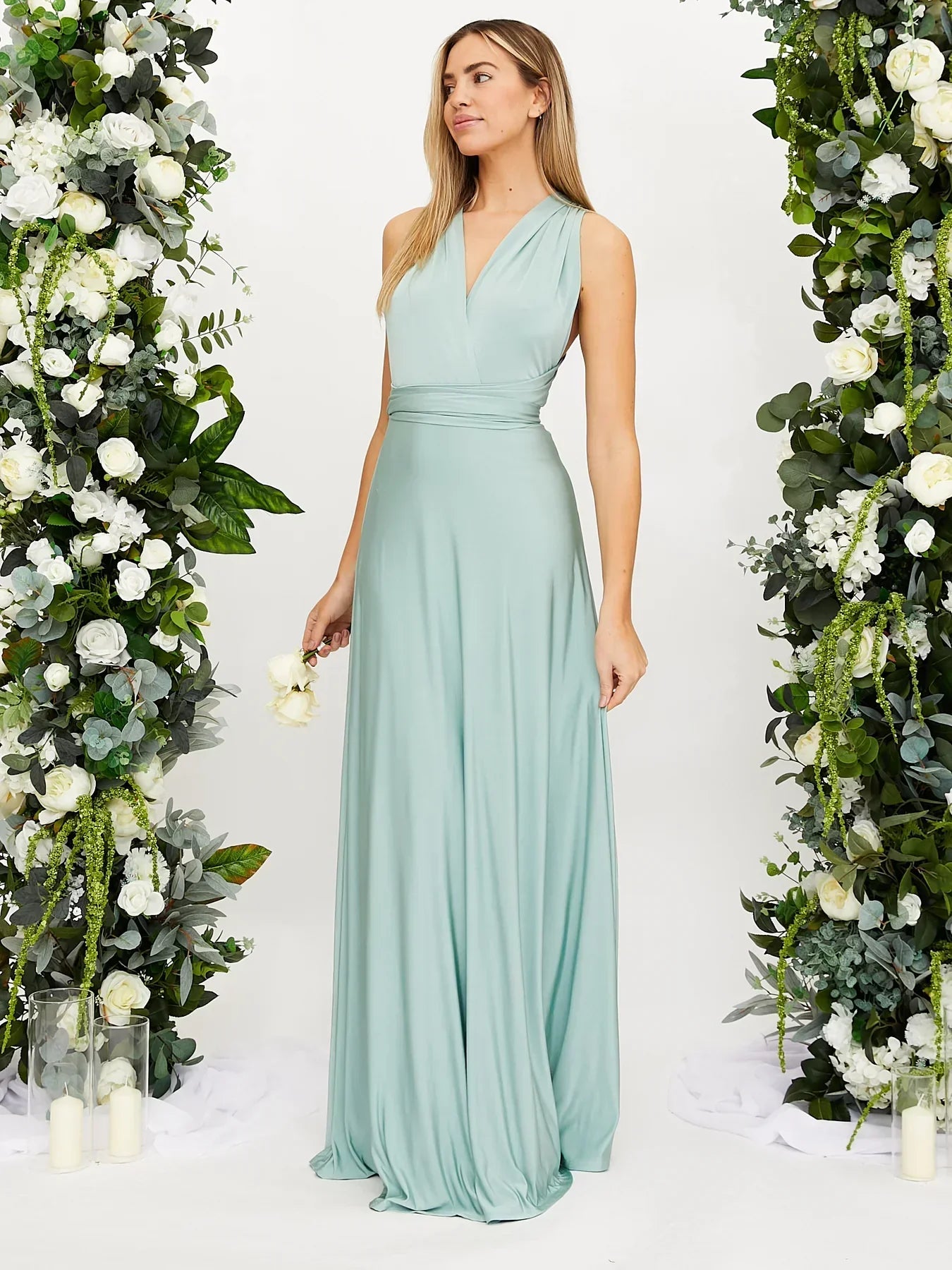 Abito lungo convertibile da donna – Vestito elegante multiuso da cerimonia