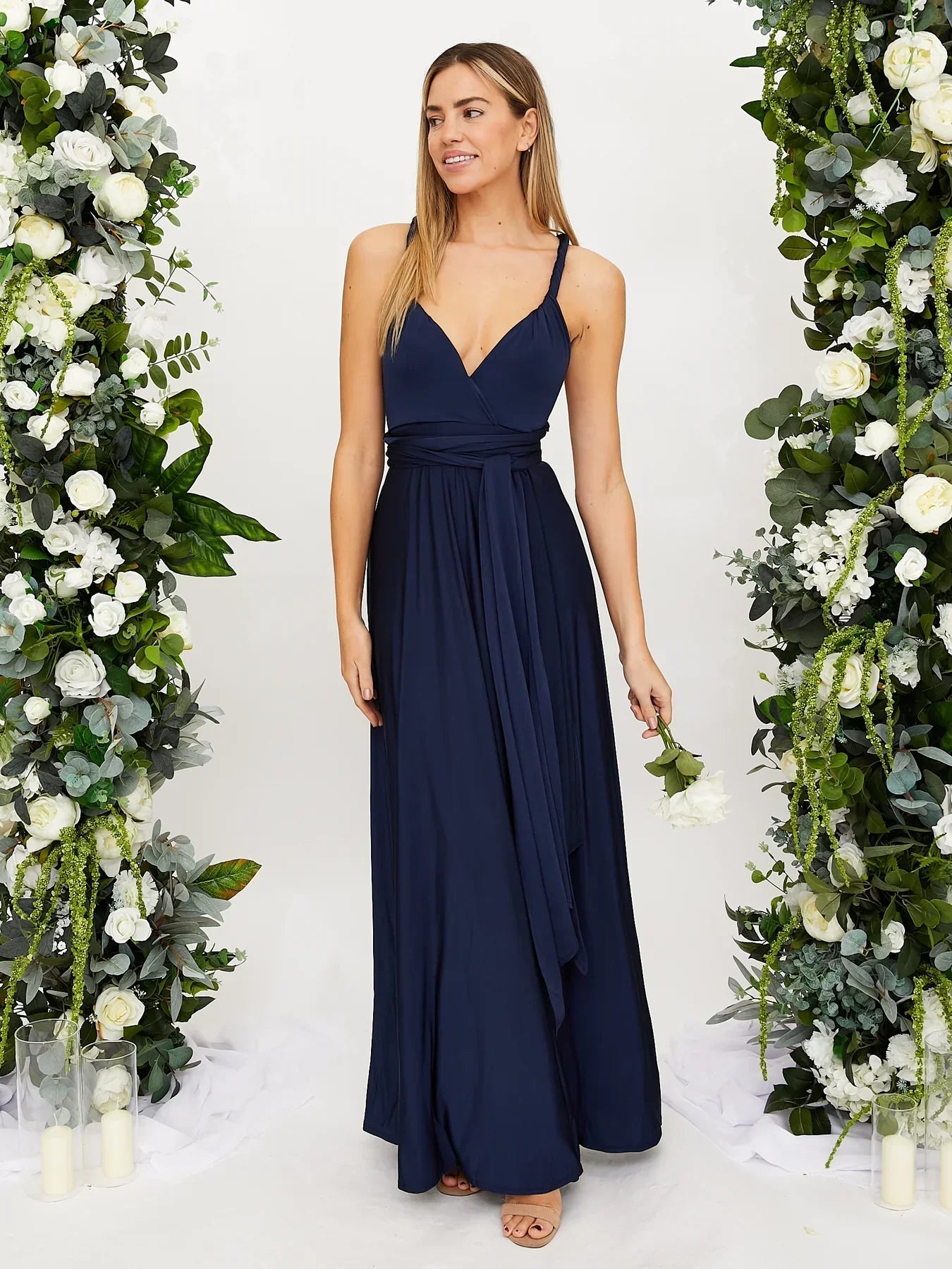 Abito lungo convertibile da donna – Vestito elegante multiuso da cerimonia