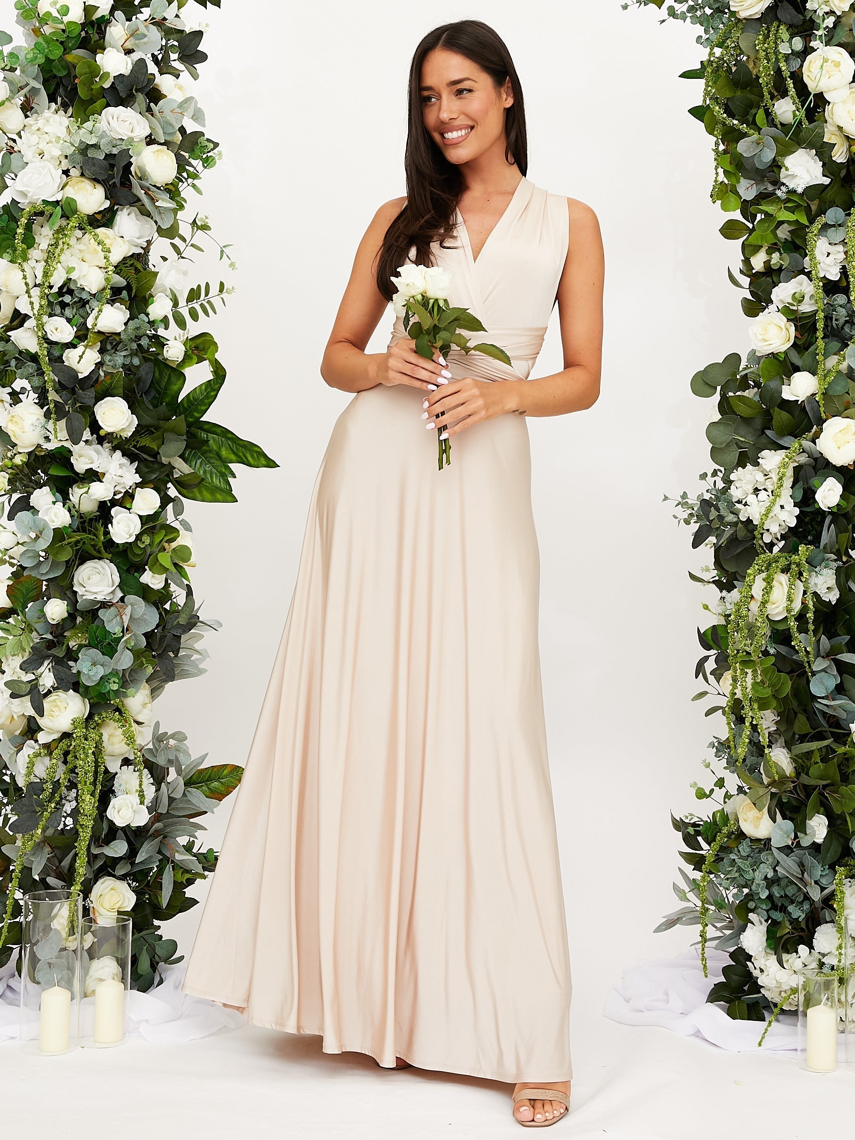 Abito lungo convertibile da donna – Vestito elegante multiuso da cerimonia