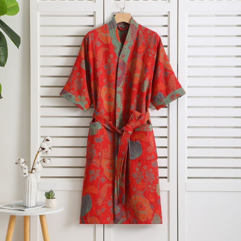 Accappatoio di cotone di lusso con uno stile elegante e senza tempo